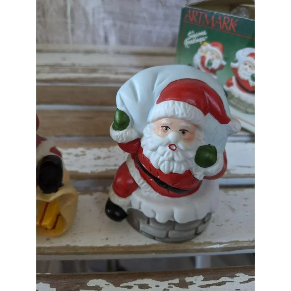 Artmark‎ here comes Santa set Xmas decor statue fig